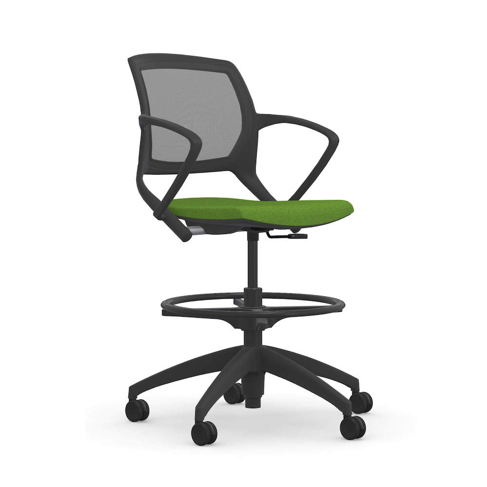 Office chair for standing desk ergonomic stool for standing desks swivel work stool green angle view Office chair for standing desk ergonomic stool for standing desks swivel work stool green angle view