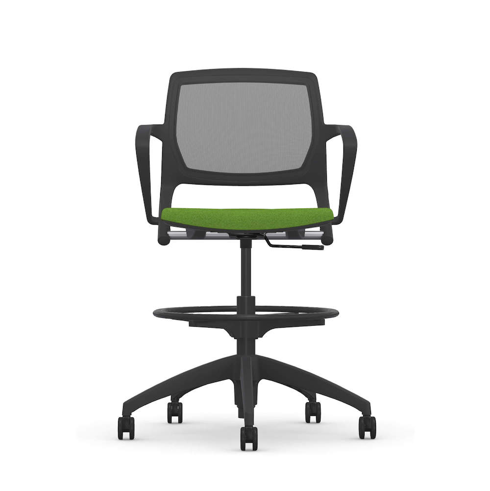 Office chair for standing desk ergonomic stool for standing desks swivel work stool green front view Office chair for standing desk ergonomic stool for standing desks swivel work stool green front view