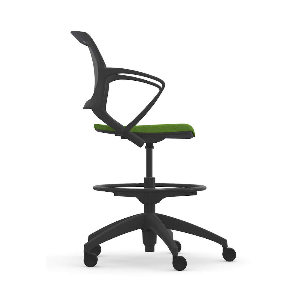 Office chair for standing desk ergonomic stool for standing desks swivel work stool green side view Office chair for standing desk ergonomic stool for standing desks swivel work stool green side view