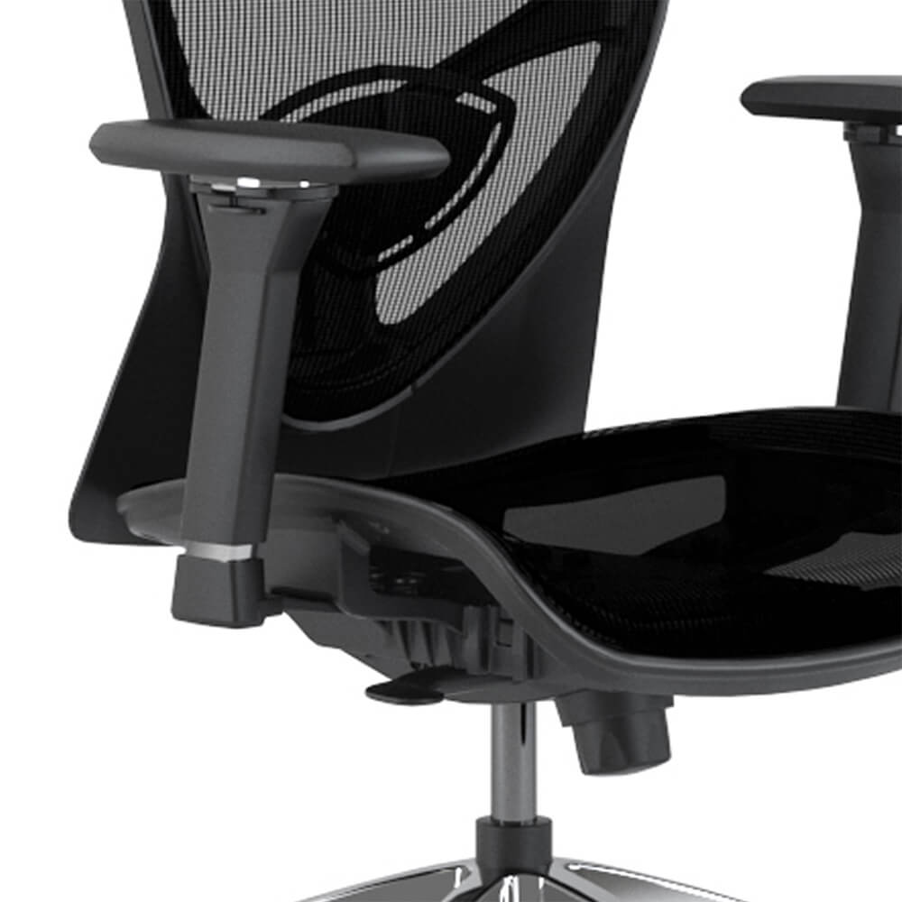 Office chair with adjustable lumbar controls