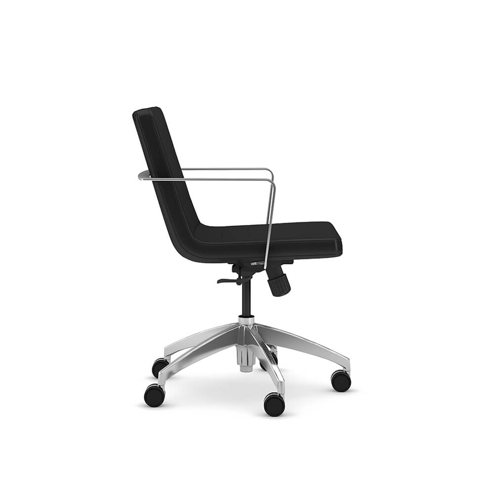 Office chair with lower back support lateral view