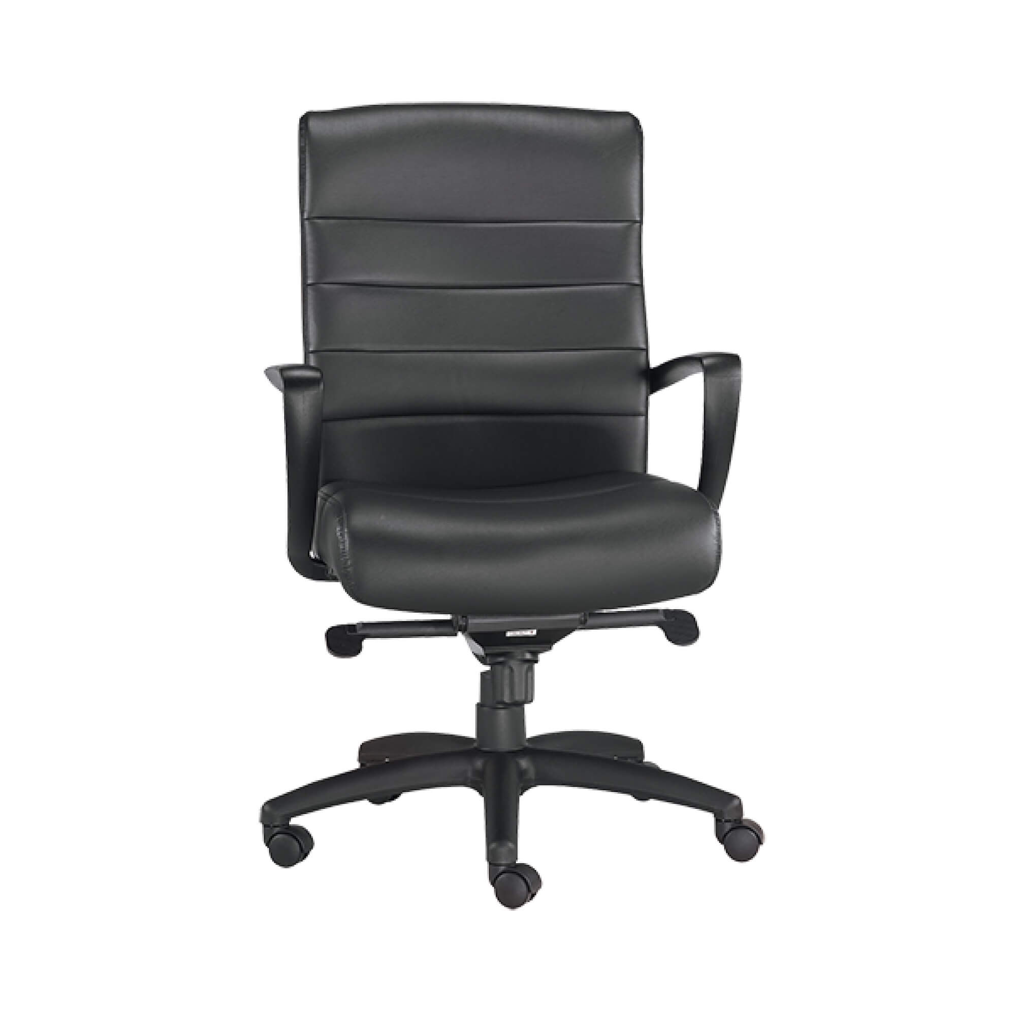 Office desk chairs executive chairs and conference chairs black leather conference chair front view D 1