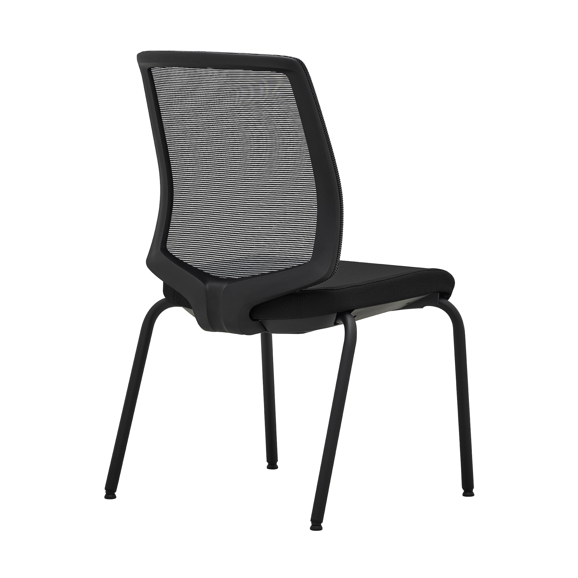 Office desk chairs guest chairs modern office chair no arms angle back view