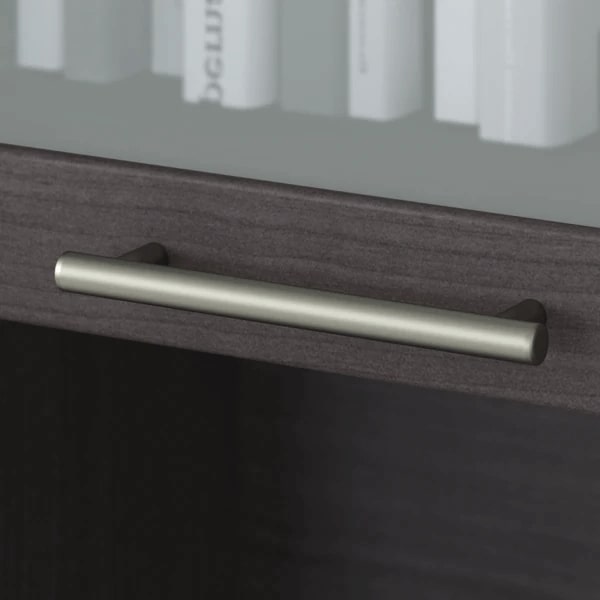 Office desk with hutch and 5 shelf bookcase details 1 1