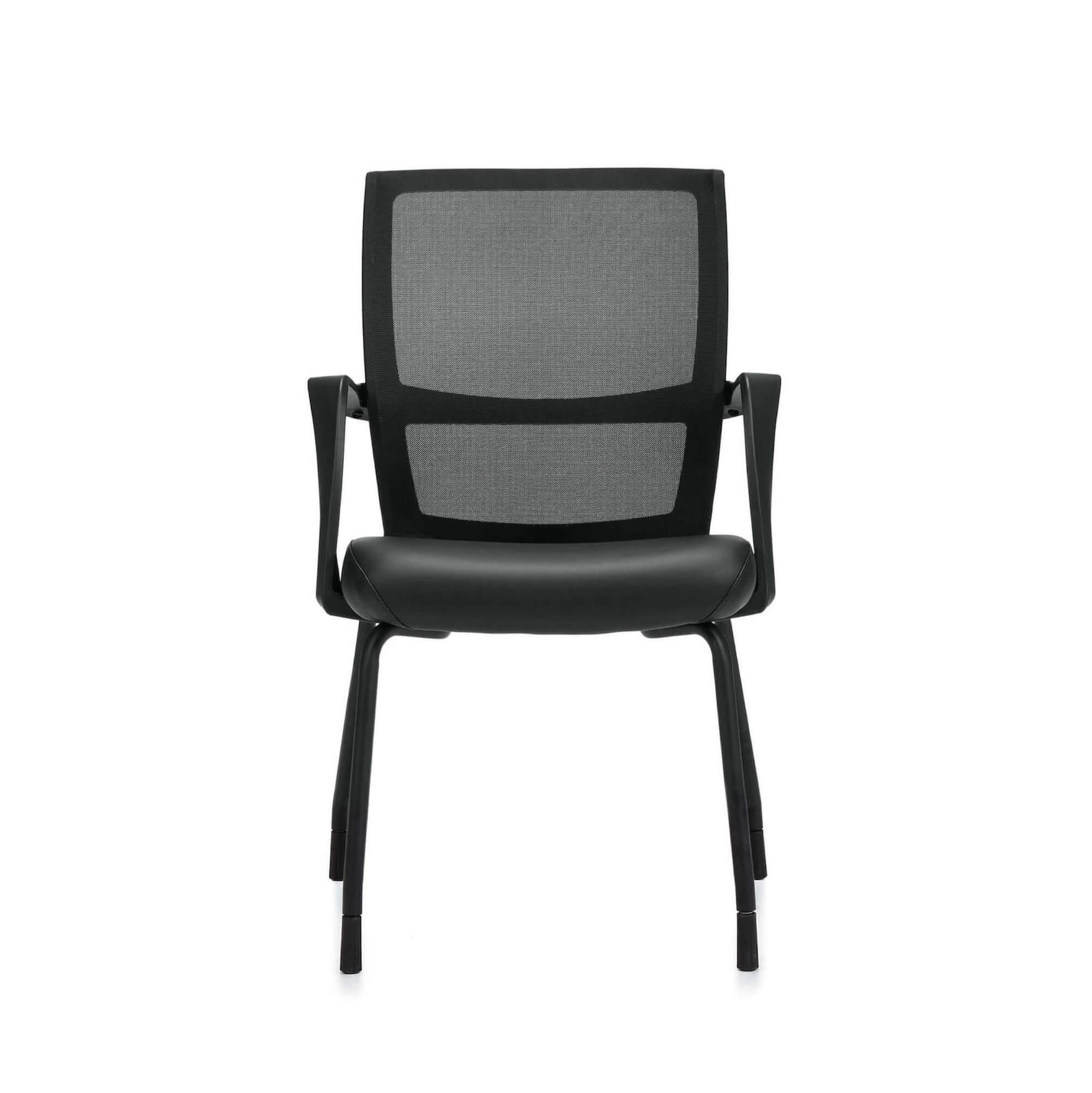 Office furniture chairs guest chairs guest chair with wheels front view fixed