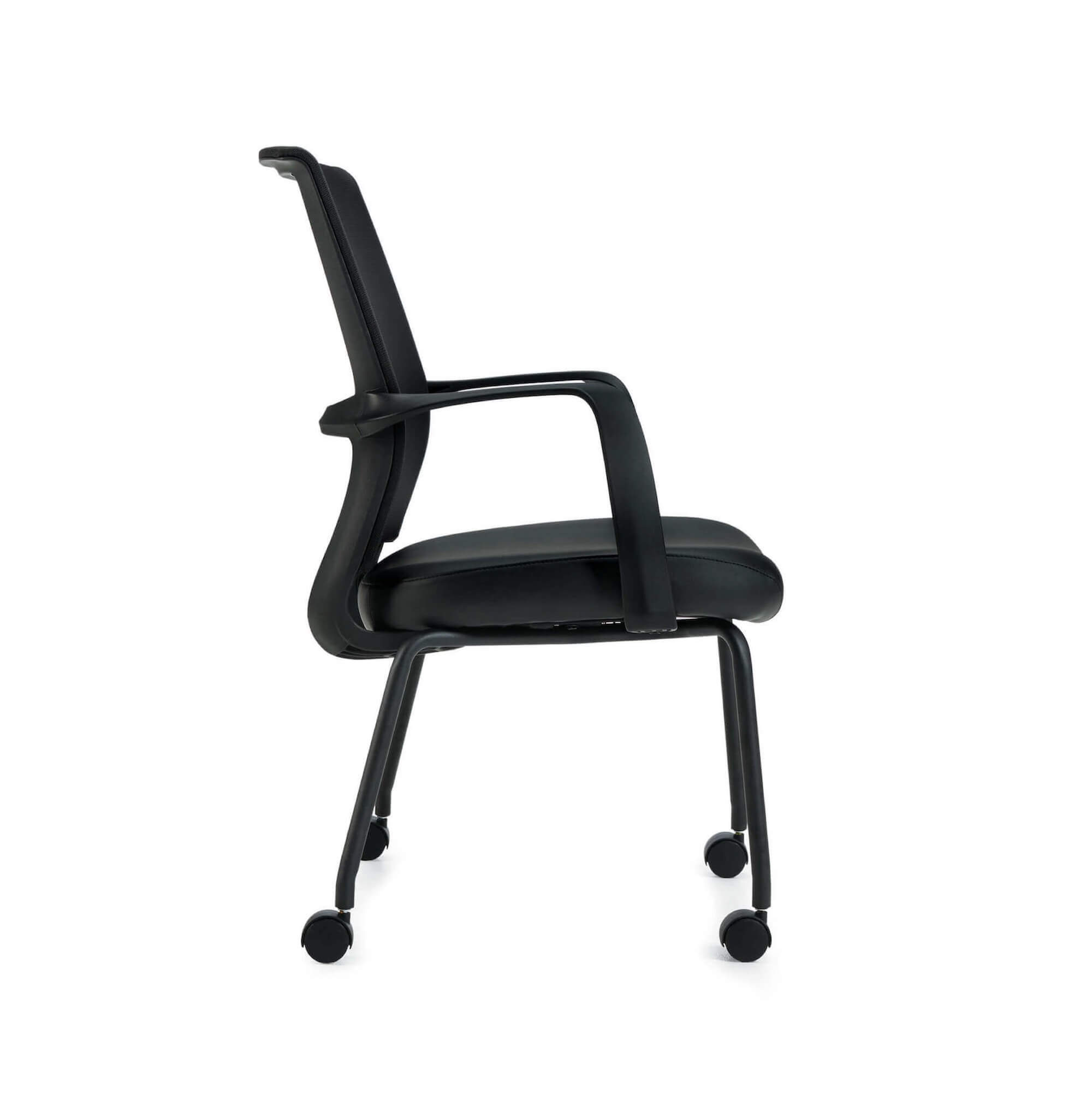 Office furniture chairs guest chairs guest chair with wheels side view