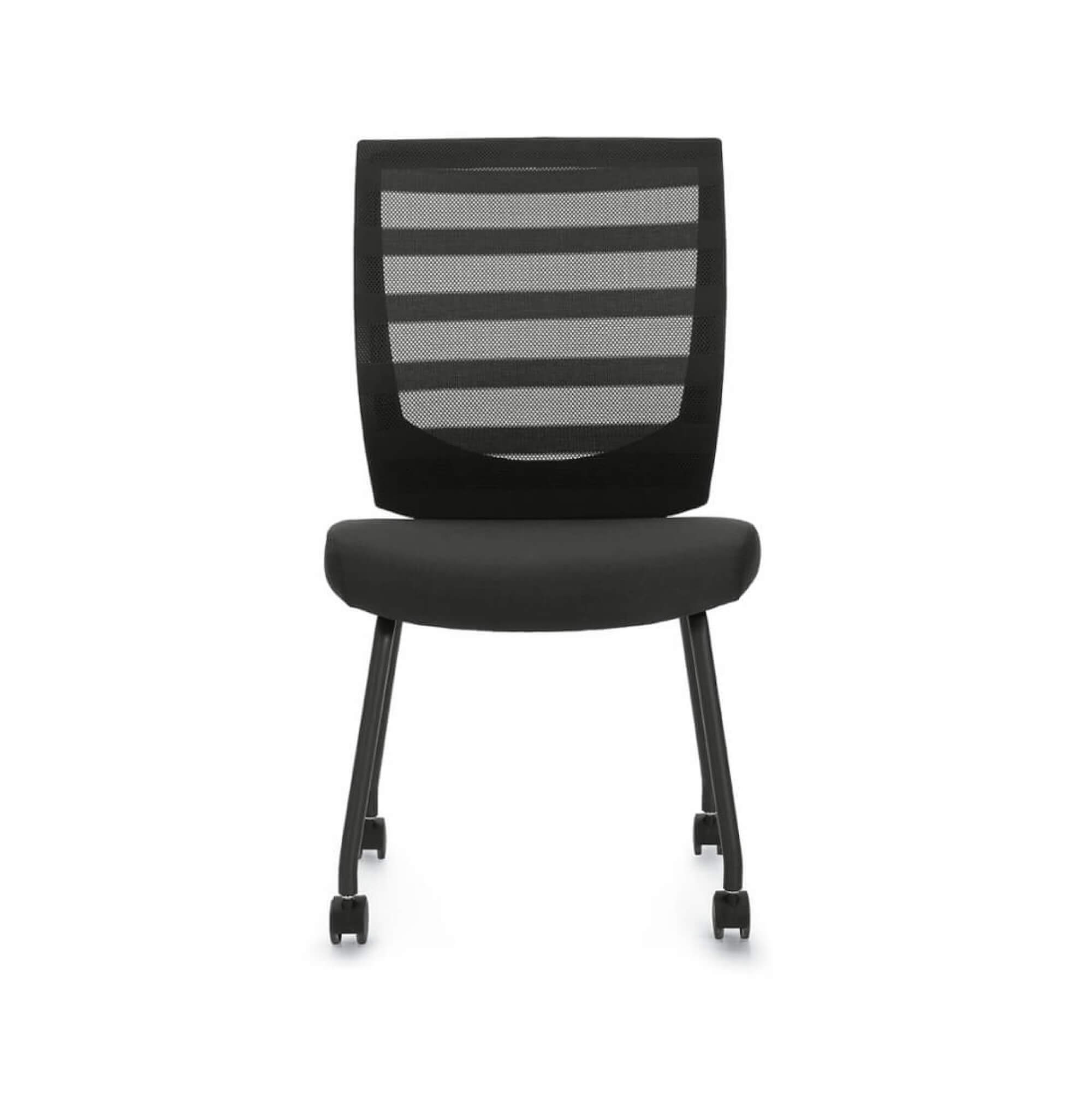 Office furniture chairs guest chairs mesh guest chair front view with wheeels
