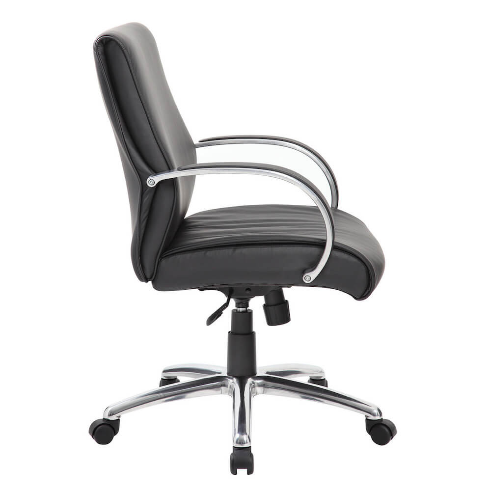 Office furniture chairs office deks chairs cushioned desk chair with wheels side view