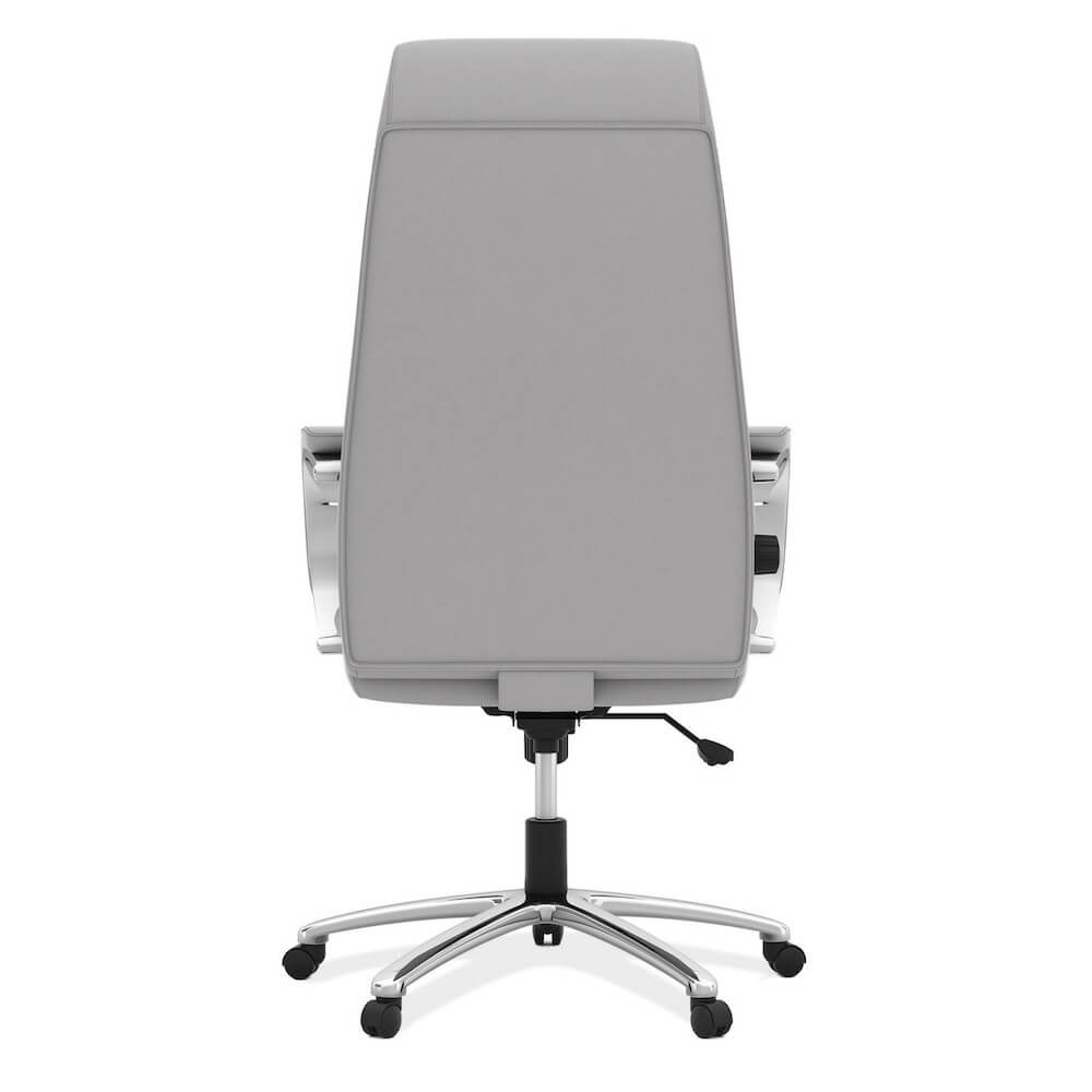 Office furniture chairs office desk chairs ergonomic seat cushion office chair light gray back view