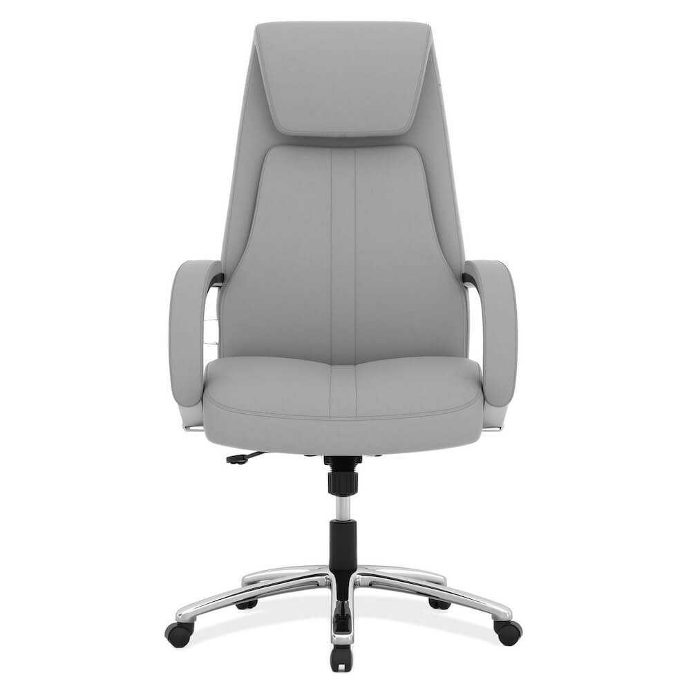 Office furniture chairs office desk chairs ergonomic seat cushion office chair light gray front view