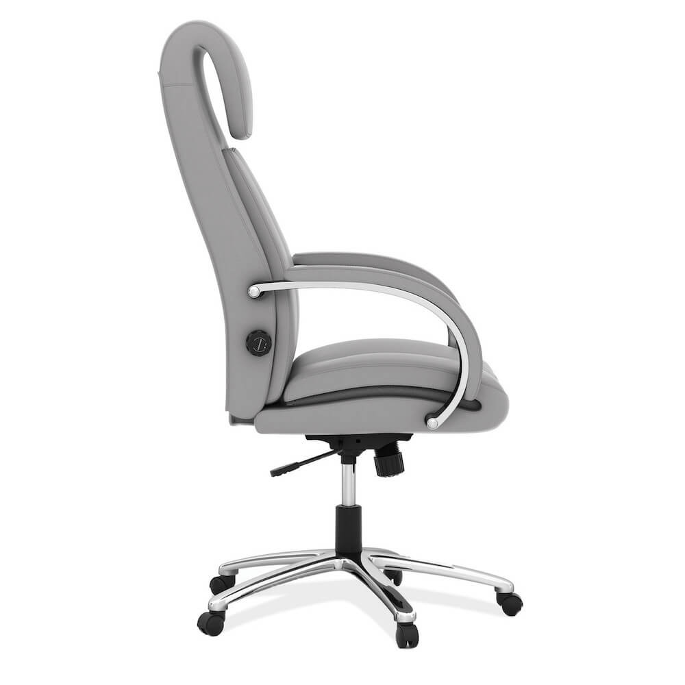 Office furniture chairs office desk chairs ergonomic seat cushion office chair light gray side view