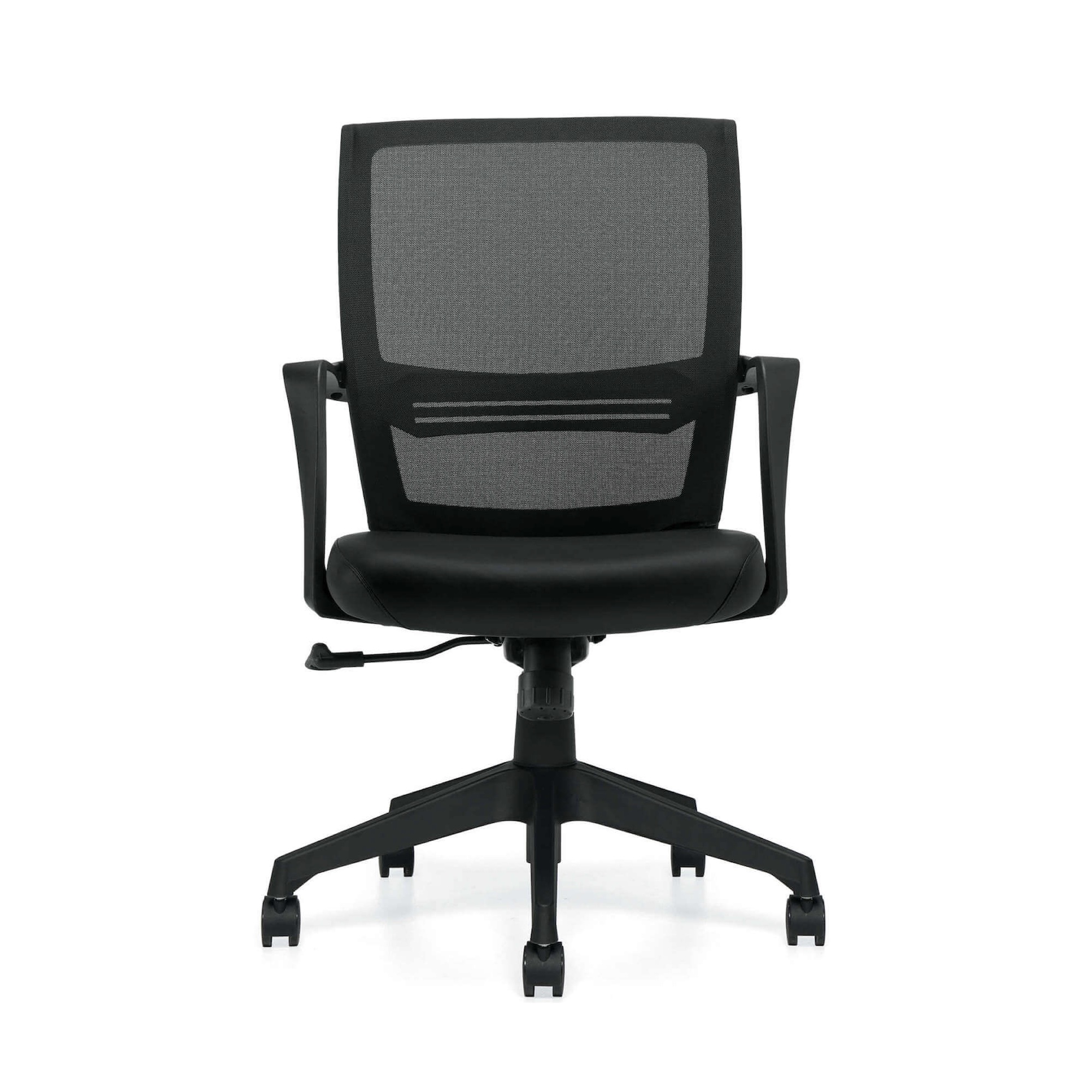 Office furniture chairs office desk chairs low back office with arms front view