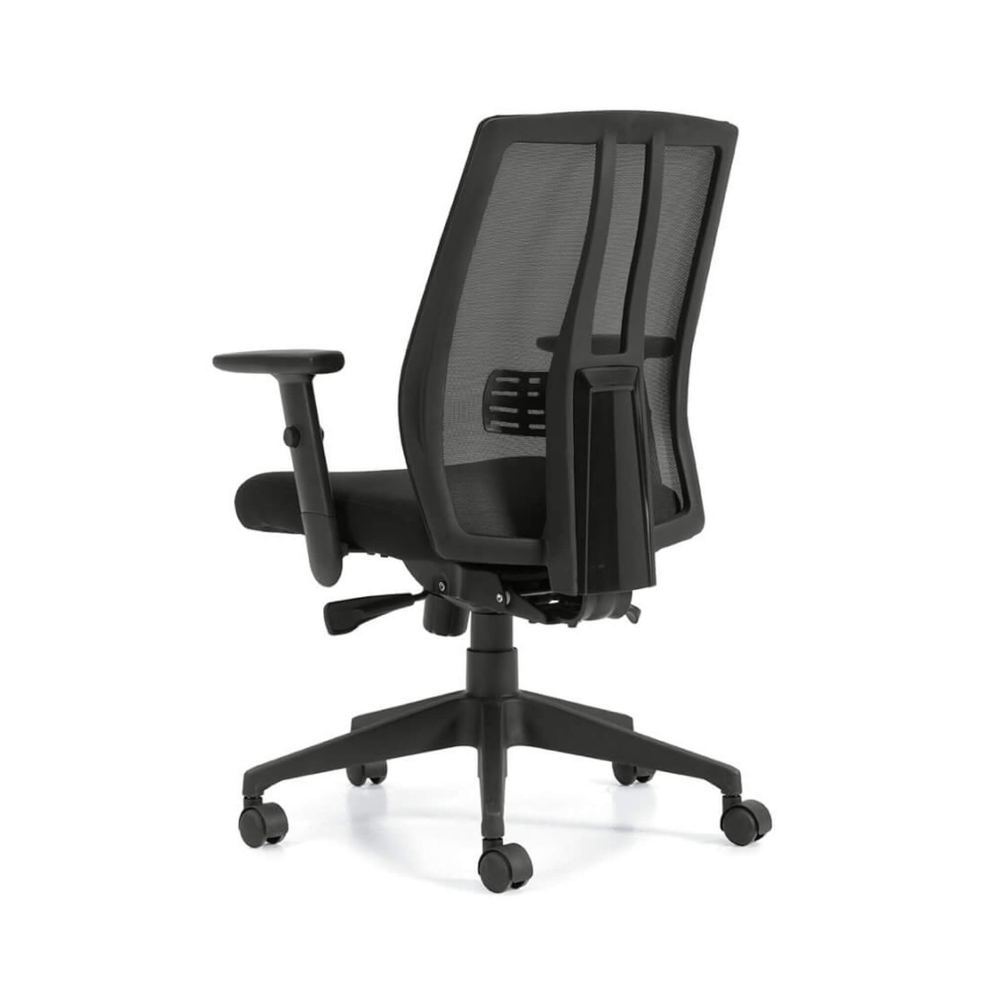 Office furniture chairs office desk chairs mesh office chair with adjustable lumbar support angle back view