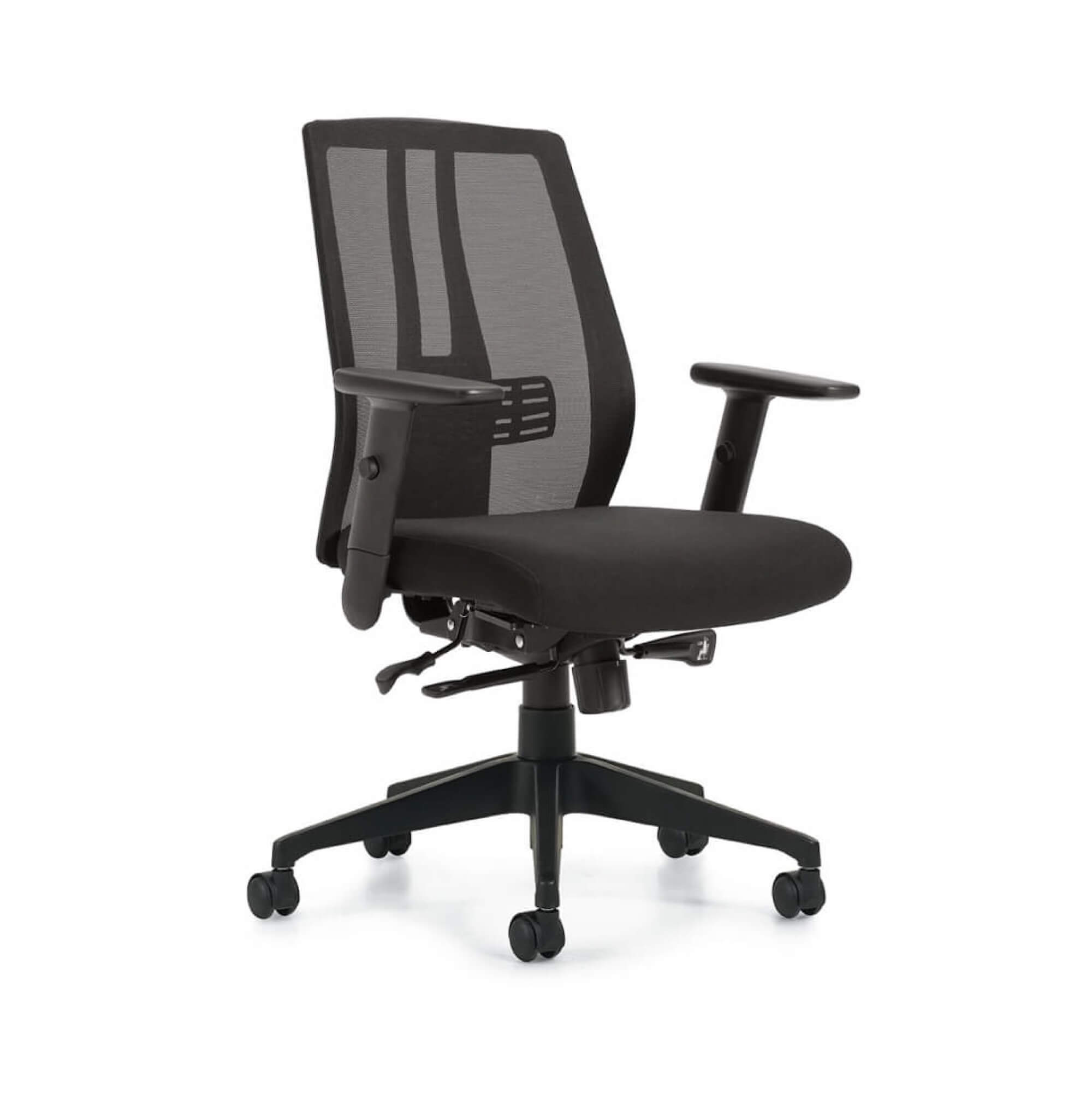 Office furniture chairs office desk chairs mesh office chair with adjustable lumbar support angle view