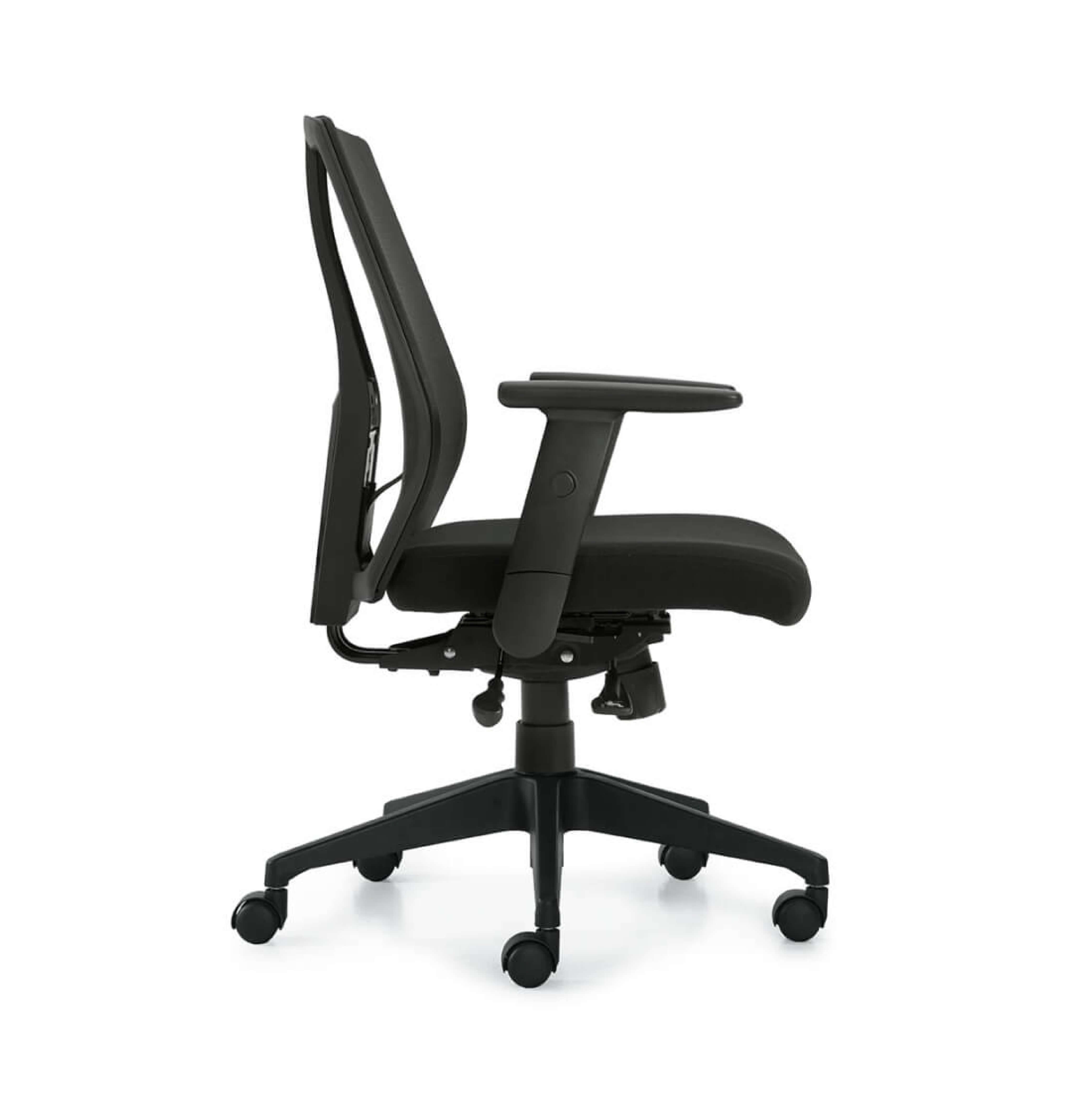 Office furniture chairs office desk chairs mesh office chair with adjustable lumbar support side view