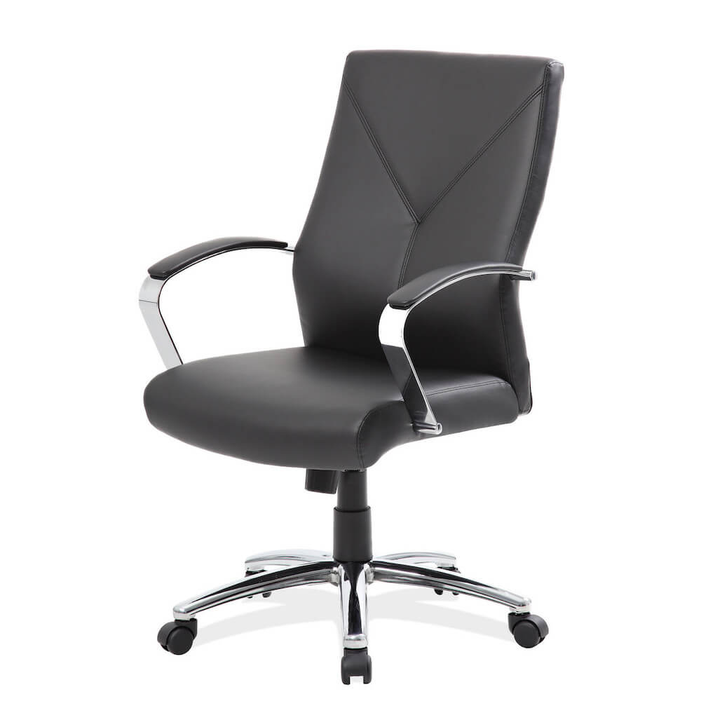 Office furniture chairs office desk chairs mid back executive office chair black angle view 2