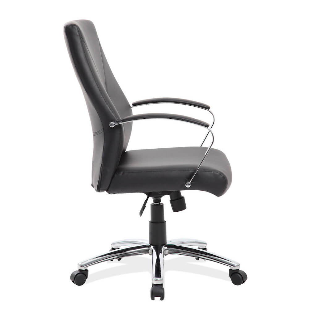 Office furniture chairs office desk chairs mid back executive office chair black side view