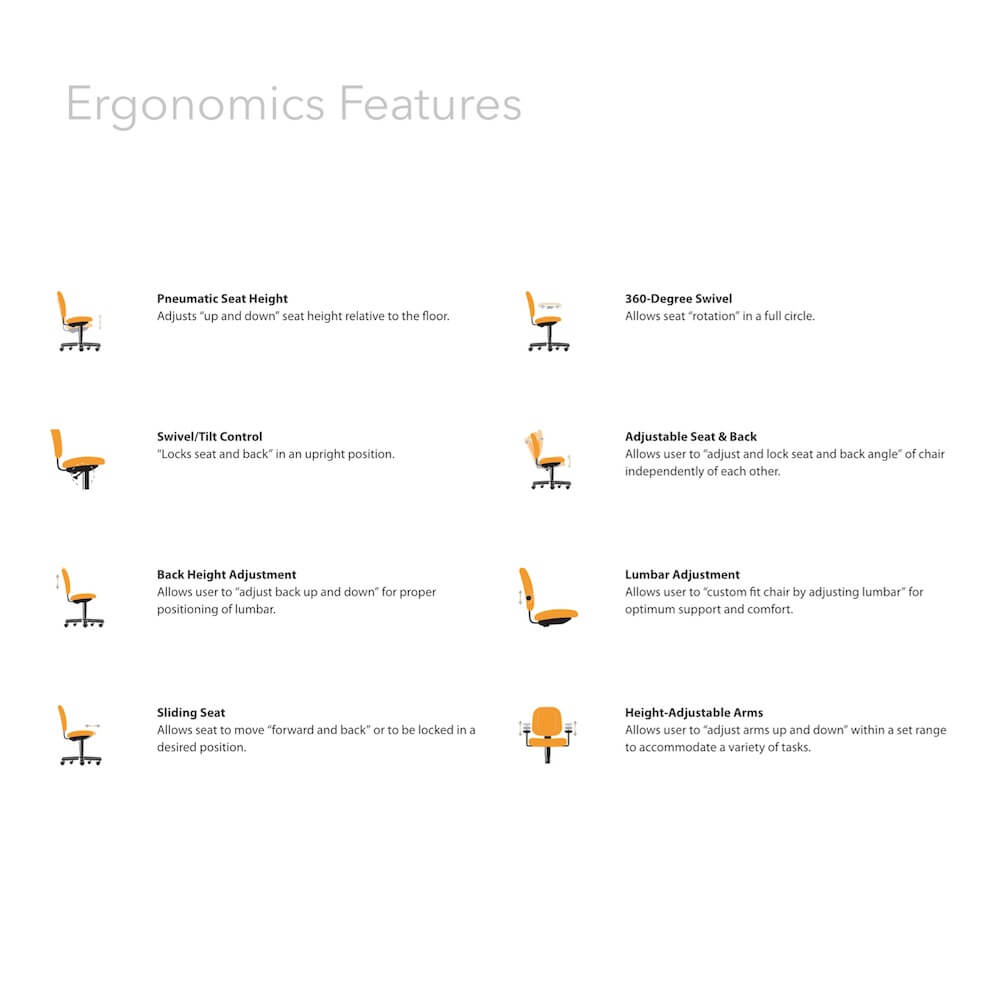 Office furniture chairs office desk chairs task chair with lumbar support ergonomic features