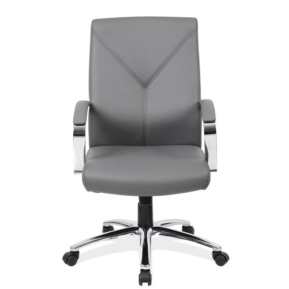 Ofifce furniture chairs office desk chairs mid back executive office chair light gray front view