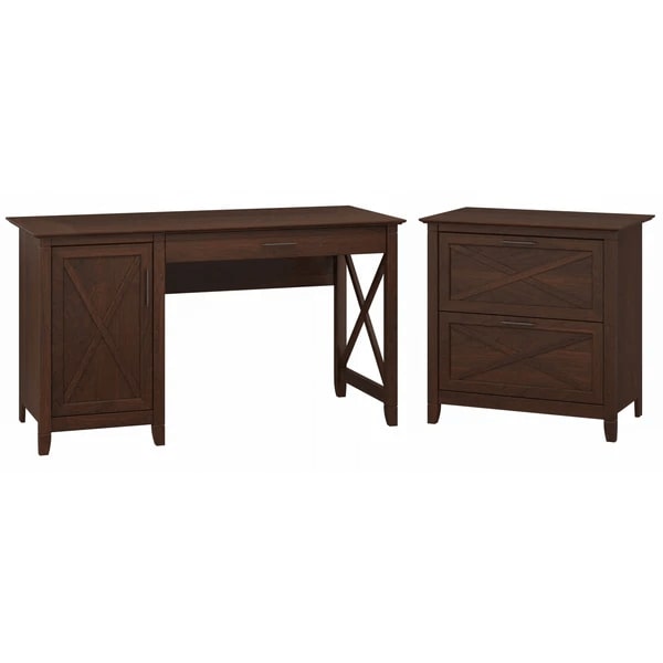 Rustic style desk with drawer lateral file cabinet highlight bing cherry