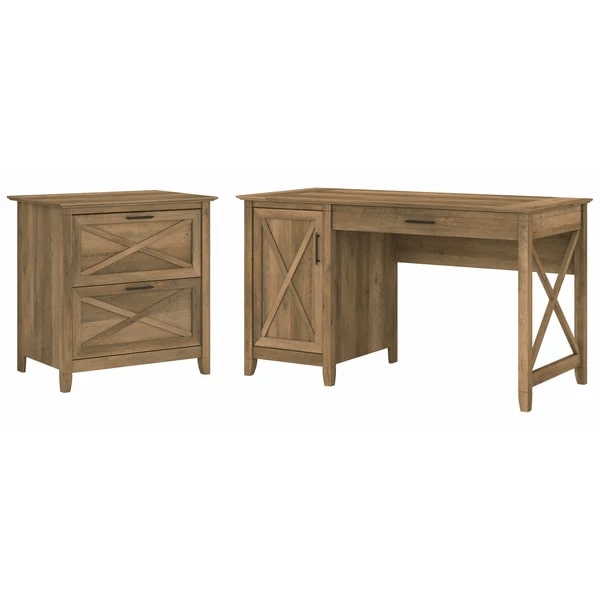 Rustic style desk with drawer lateral file cabinet highlight reclaimed pine