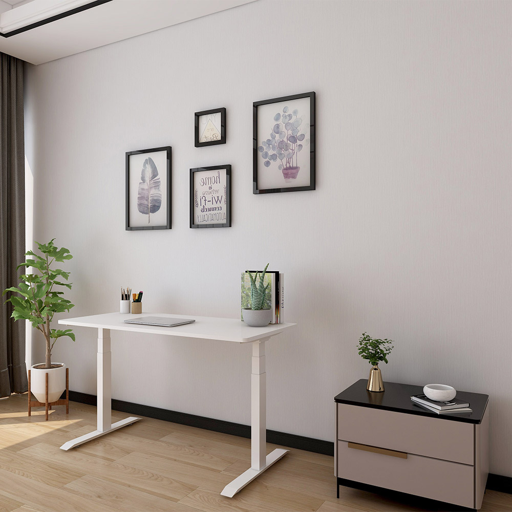 Sit and stand desk electric sit stand desk smartstand electric standing desk frame dual motor environmental whit view 1 2 3 4