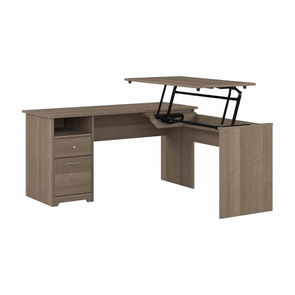 Sit and stand desk sit and stand corner desk standing desk for home office 60w ash gray angle view