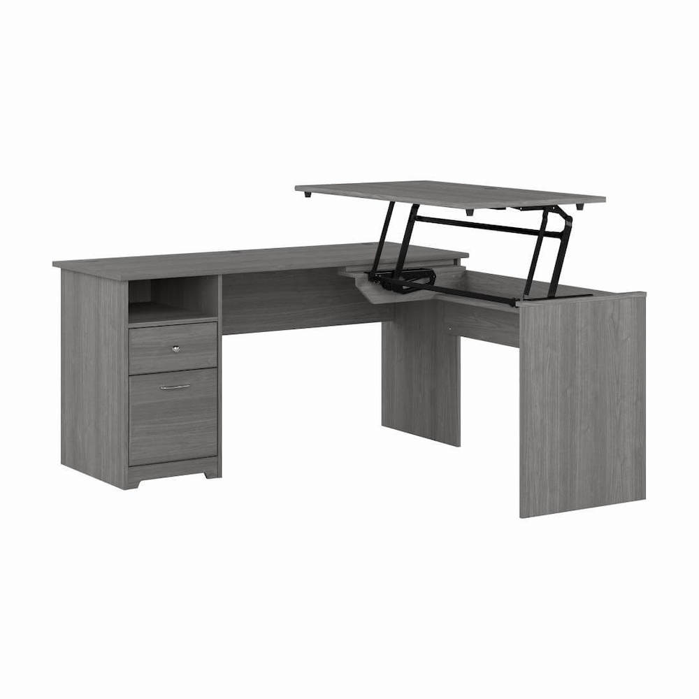 Sit and stand desk sit and stand corner desk standing desk for home office 60w modern gray angle view