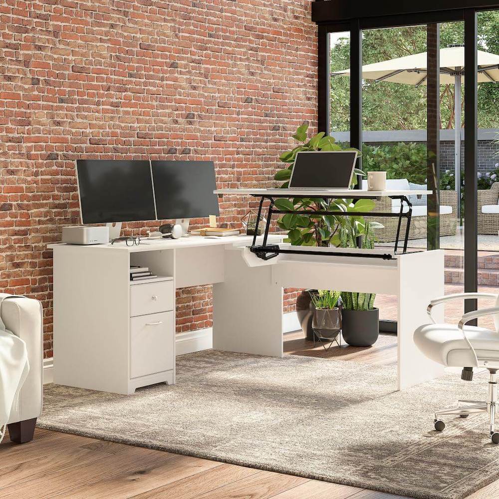 Sit and stand desk sit and stand corner desk standing desk for home office 60w white space view