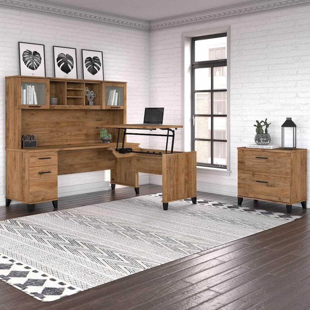 Sit and stand desk sit and stand corner desk standing desk with storage fresh walnut space view