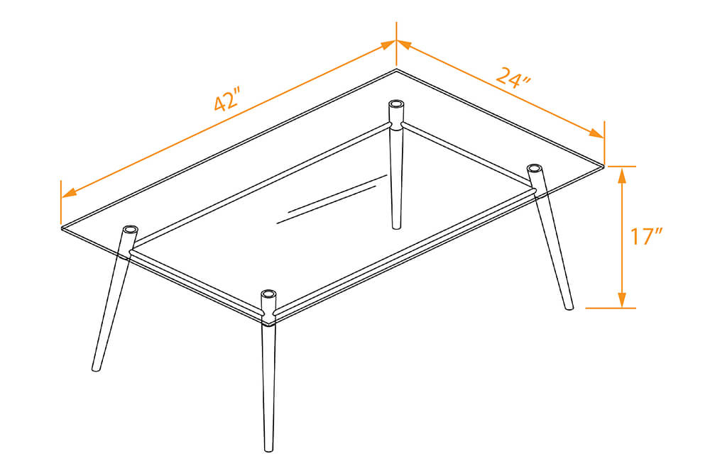 Sleek modern occasional tables rectangle dimensions