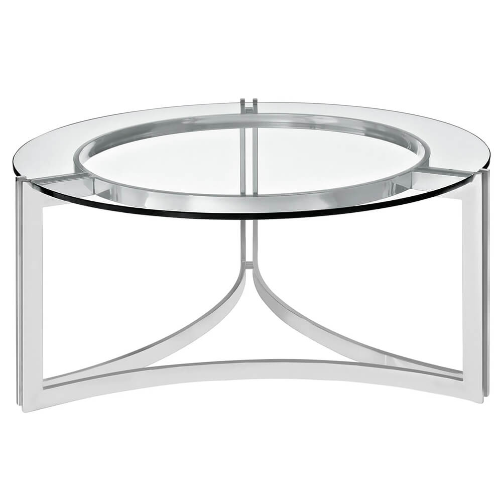 Statement stainless steel coffee table 31dia side 1