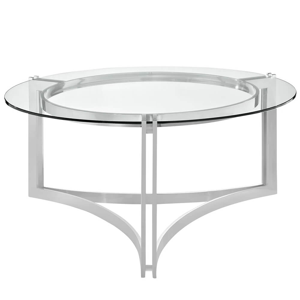 Statement stainless steel coffee table 31dia side 2
