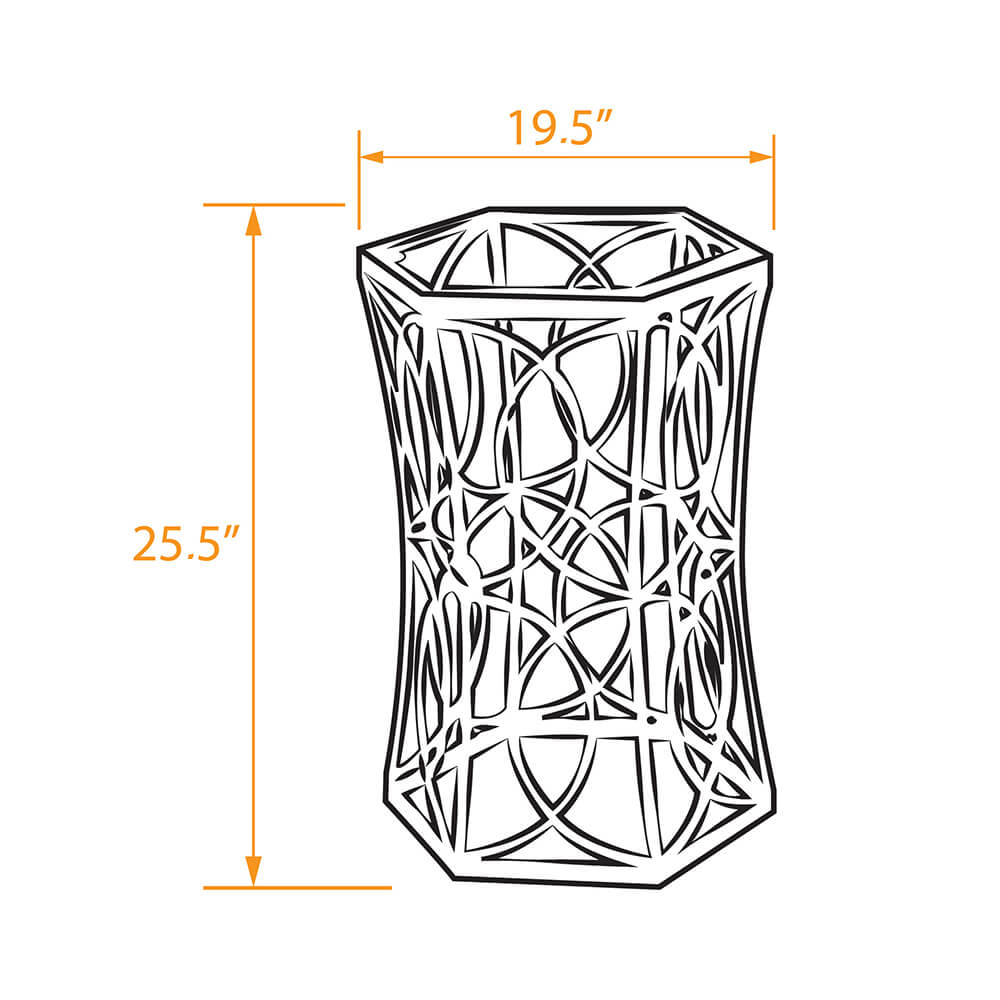 Steel side table with glass top 19dia 3d dims