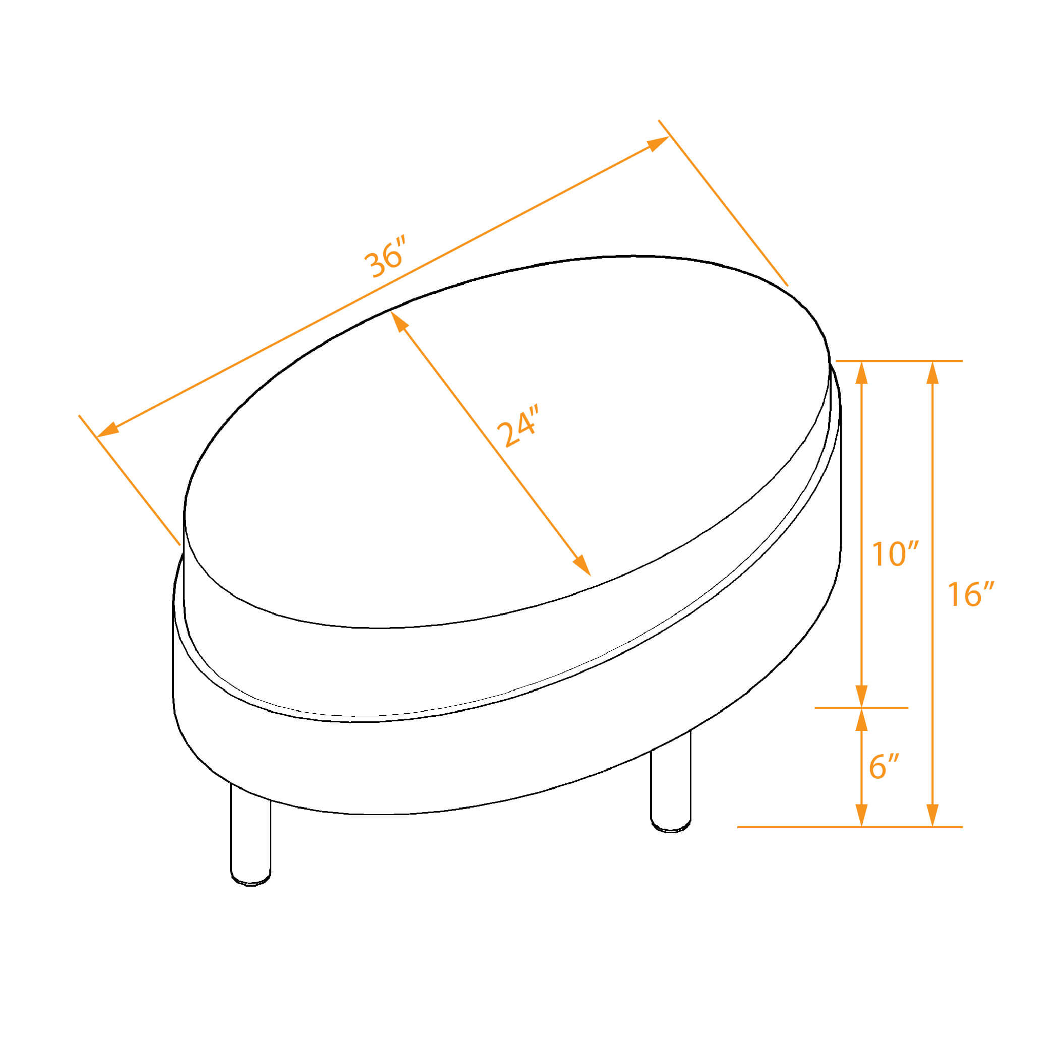 Trendy accent tables set ellipse dimensions