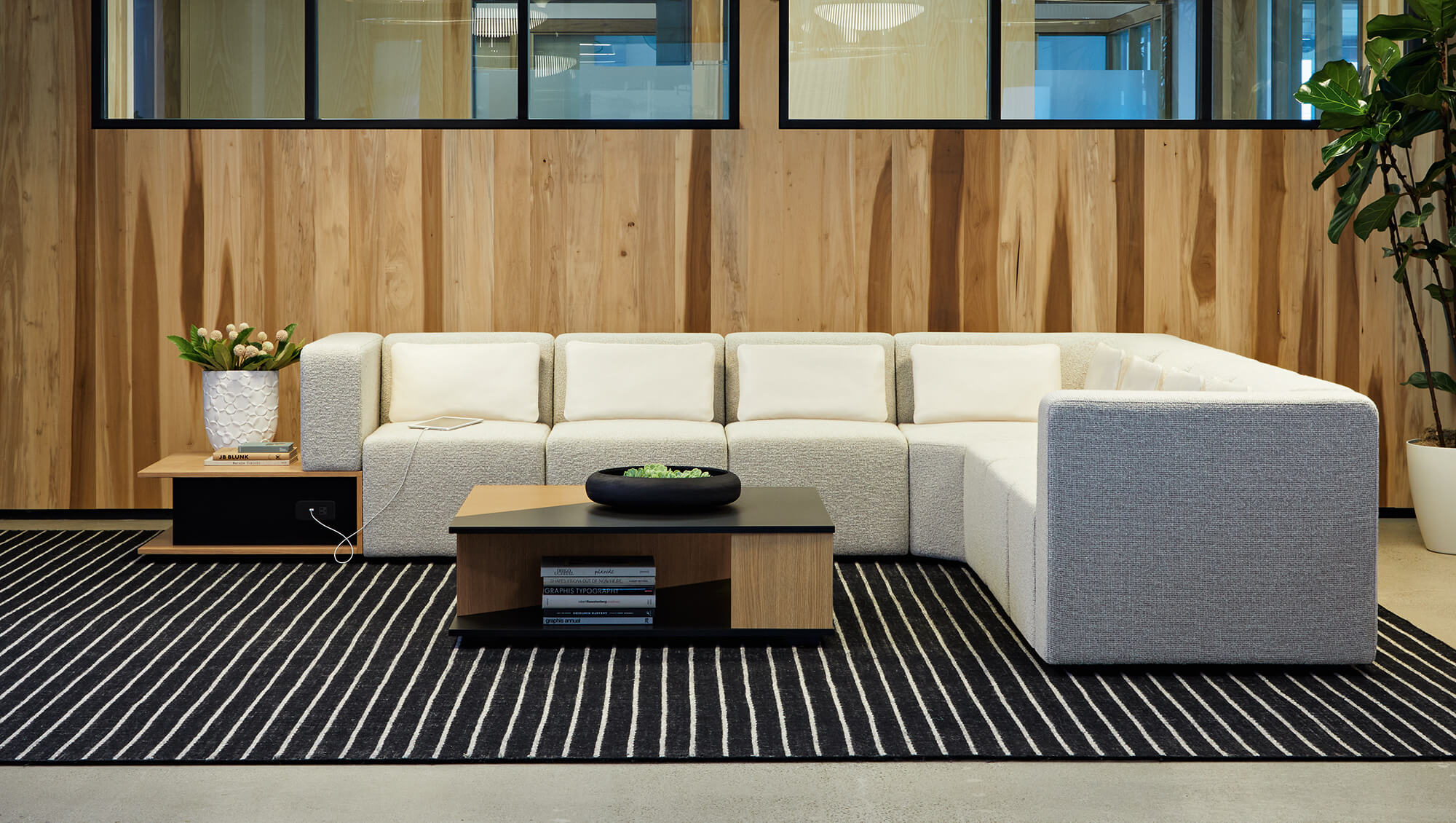 Two tone coffee table display feature space view 4