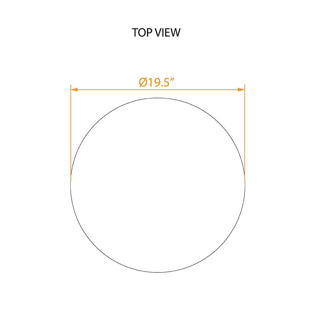 Unique coffee table 19dia top view dimensions