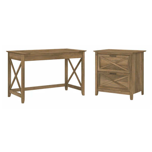 West style desk with 2 drawer lateral file cabinet highlight reclaimed pine