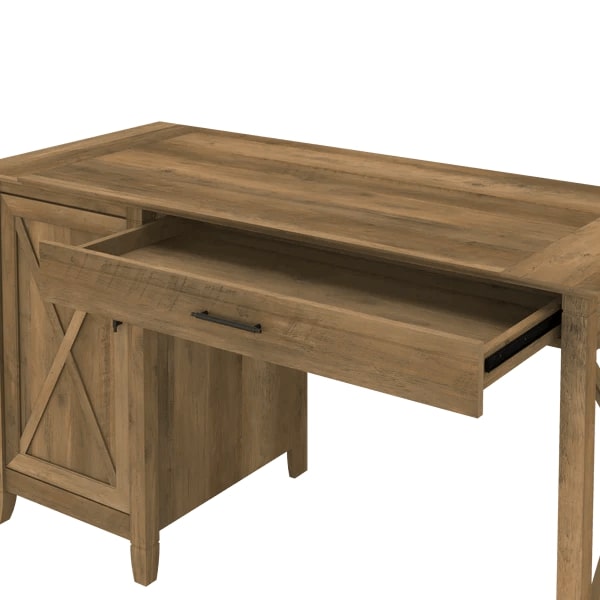 West style desk with drawer file cabinet and 5 shelf bookcase detail 3