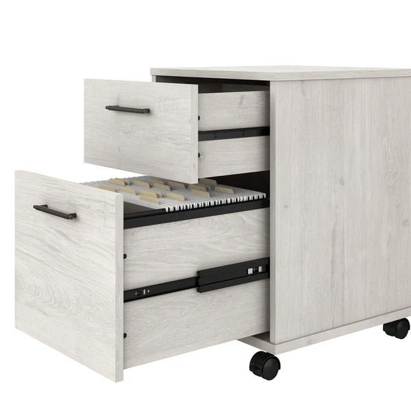 Western l shaped desk with 5 shelf wooden bookcase detail 3