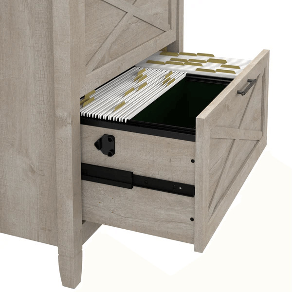 Western style desk with drawer lateral file cabinet and 5 shelf bookcase detail 3