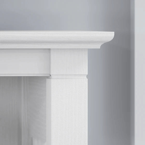 Western style office desk 5 shelf open bookcase details 2