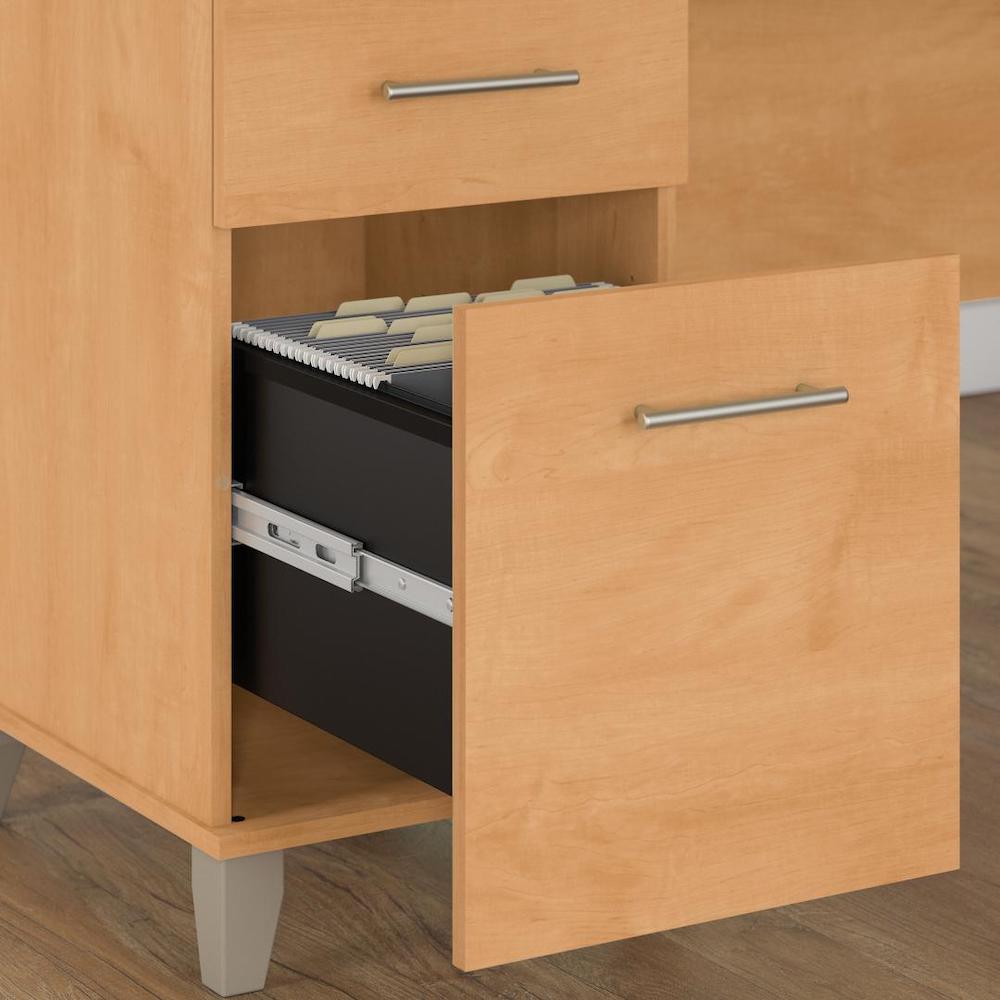 Sit and stand desk sit and stand corner desk l shaped height adjustable desk maple cross file drawer view