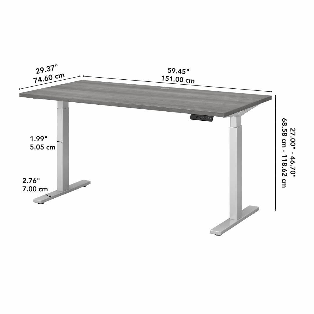 Sit and stand computer desk 60w x 30d dimensions
