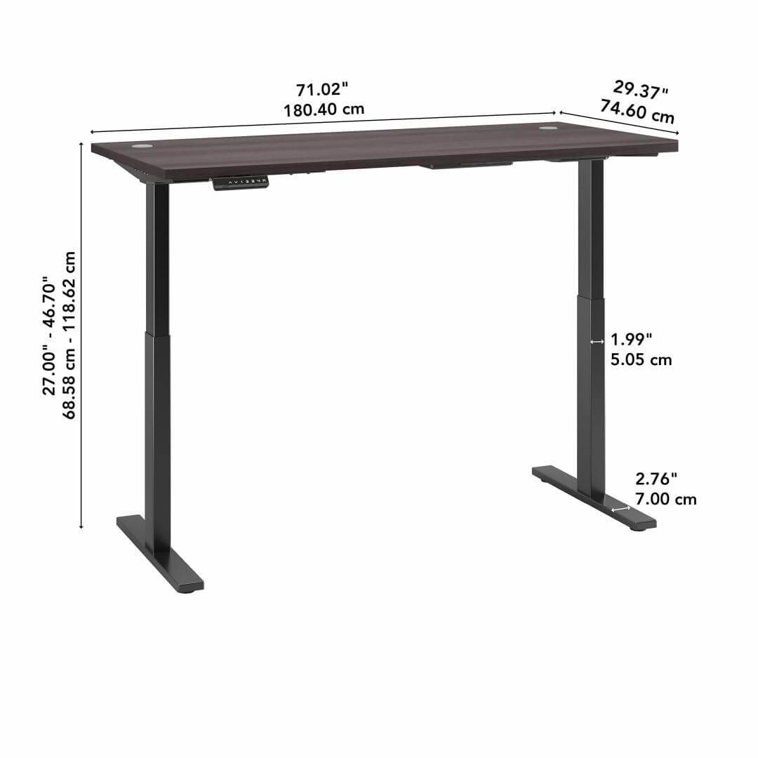 Sit and stand computer desk 72w x 30d dimensions