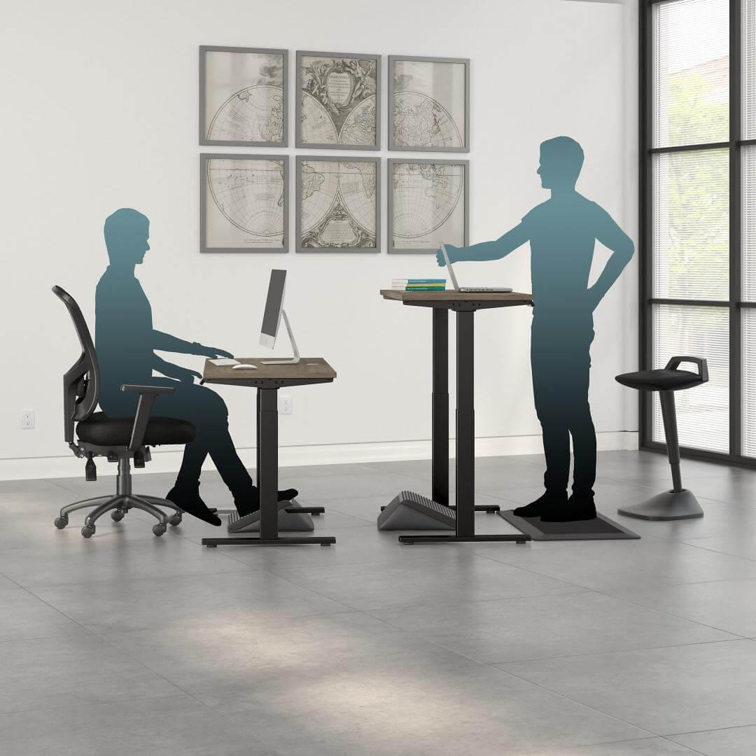 Sit and stand computer desks 48w x 24d usage
