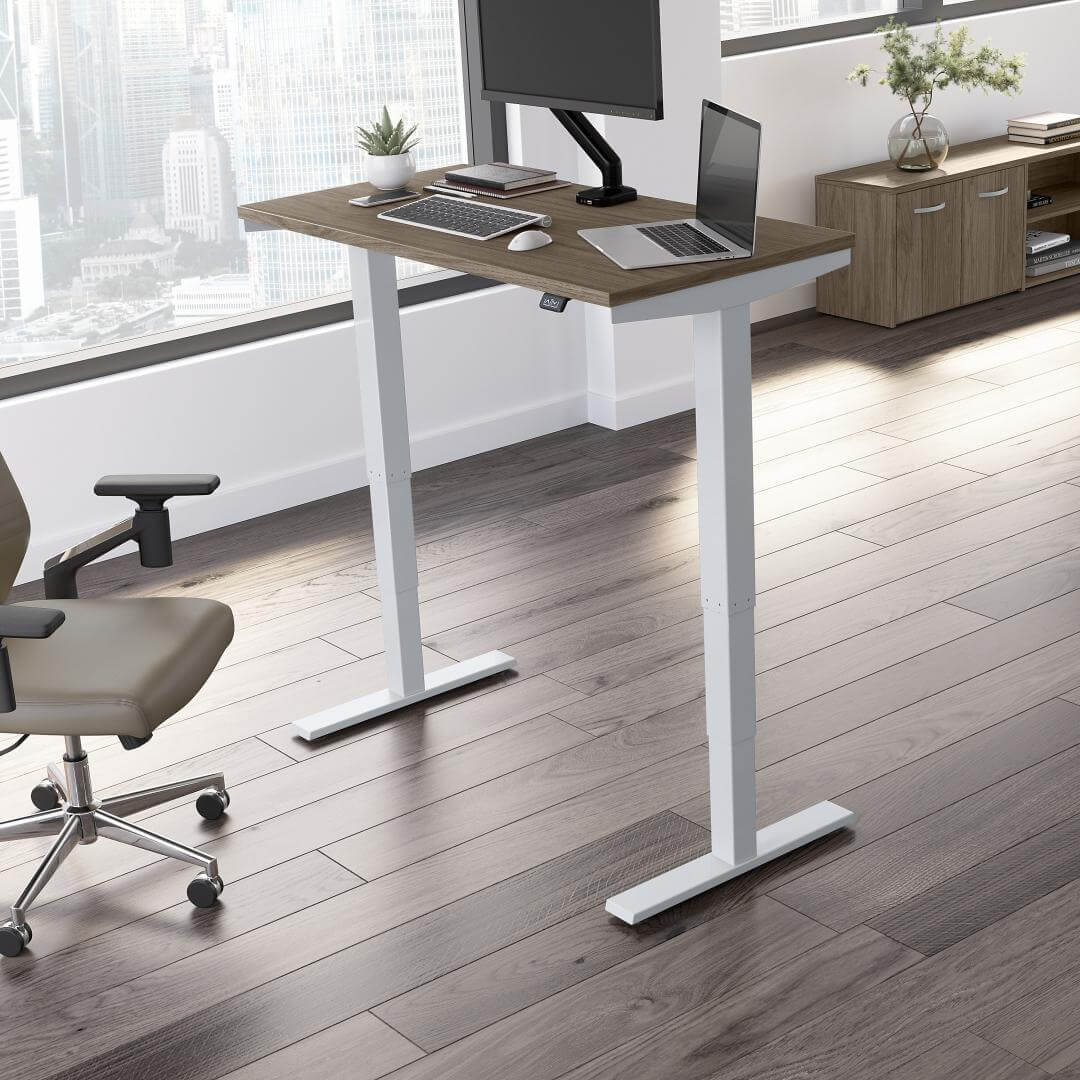 Sit stand desk adjustable 48w x 24d lifestyle