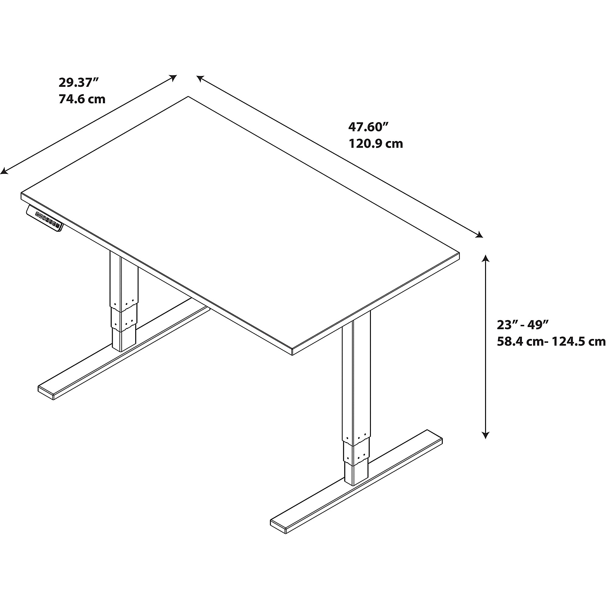 Sit stand desk adjustable layout 1