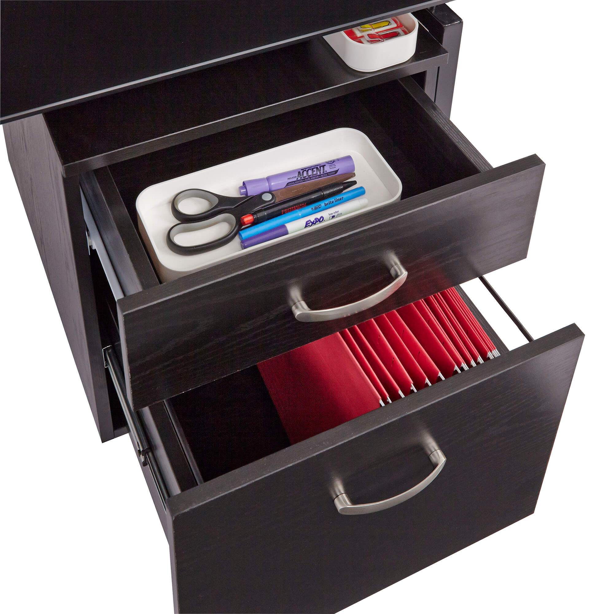 Small home office deks with drawers front angle drawer 1