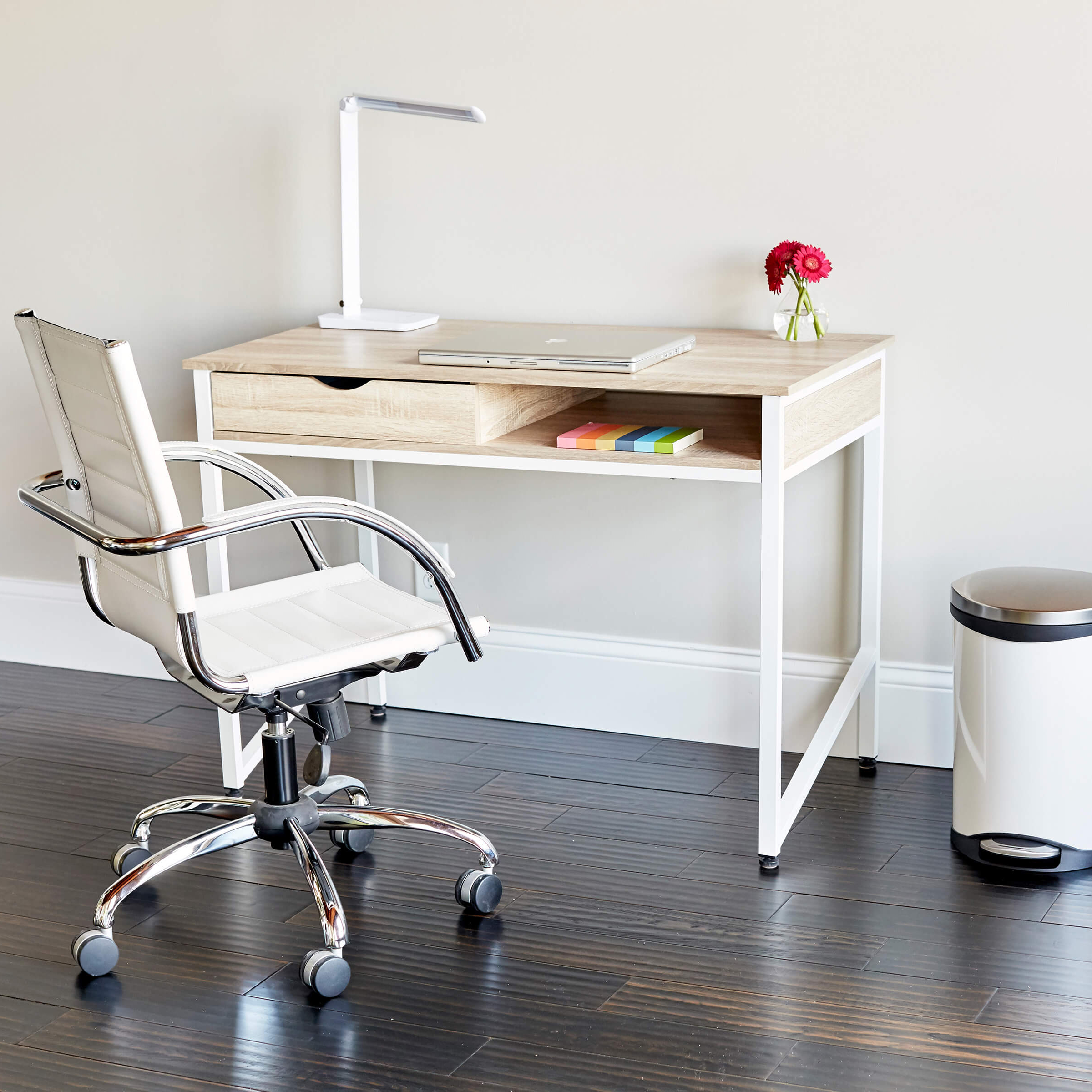 Small home office desk with drawers environmental 1 2